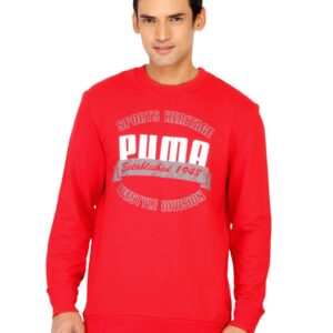 Puma Men Red Sports Heritage Sweatshirt