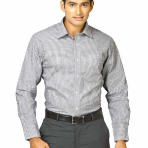 John Miller Men Black & White Check Shirt