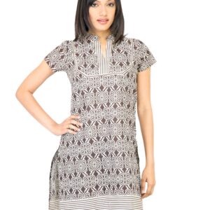 Vishudh Women Printed Brown Kurta