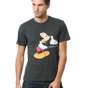 Mickey Men Printed Charcoal T-shirt