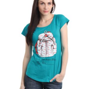 Tokyo Talkies Women Turquoise Blue Printed Top