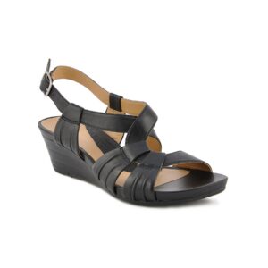 Clarks Women Prize Club Leather Black Wedges