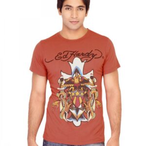 Ed Hardy Men Printed Red Tshirts