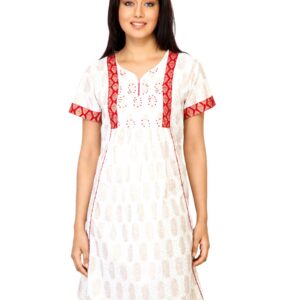 Mother Earth Women Printed White Kurta