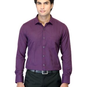 John Miller Men Striped Purple Shirt