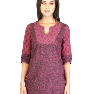 Aurelia Women Reddish Pink Printed Kurti