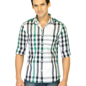Spykar Men Check White Shirts