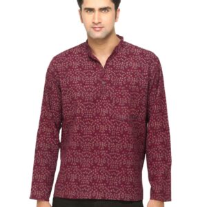 Fabindia Men Maroon Ajrak Printed Kurti