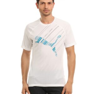 Puma Men White Logo T-shirt