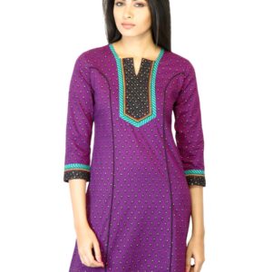 Mother Earth Women Purple Printed Kurta