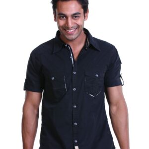 Basics Men Black Slim Fit Shirt