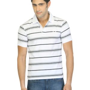 Classic Polo Men Striped White T-shirt