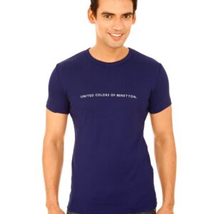 United Colors of Benetton Men Light Winter Blue Tshirt
