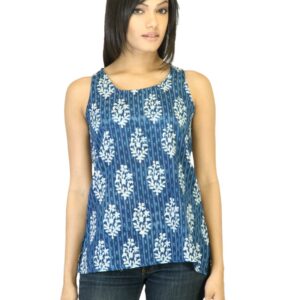 Mother Earth Women Printed Blue Top