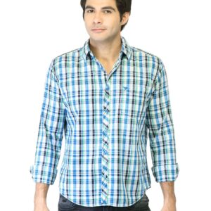 Highlander Men Blue Check Shirt
