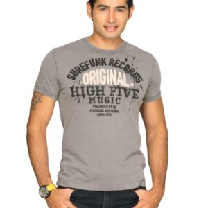s.Oliver Men's Surefunk Records Grey T-shirt