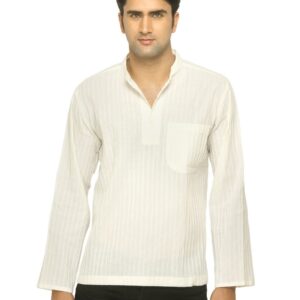 Fabindia Men White Mangalgiri Kurta