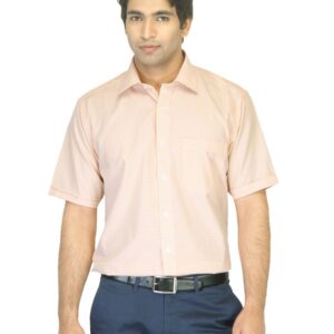 John Miller Men Check Orange Shirt