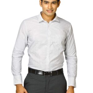 John Miller Men White Check Shirt