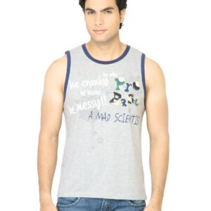 Probase Men Printed Grey Tshirt
