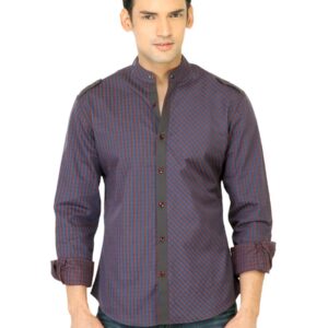 John Players Men Check Blue Shirt