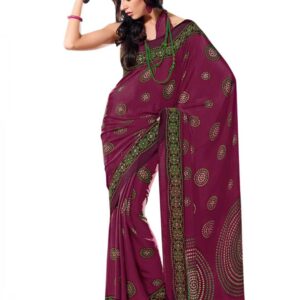 Prafful Purple & Green Sari