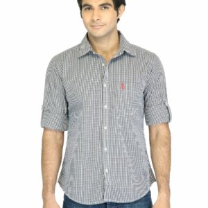 Regent Polo Men Check Black Shirt