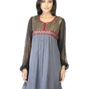 La-Emotio Women Grey Kurta