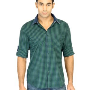Turtle Check Men Green Shirt