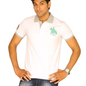 Classic Polo Men's Logo White Grey Polo T-shirt