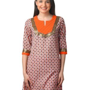 Mother Earth Women Orange Kurta