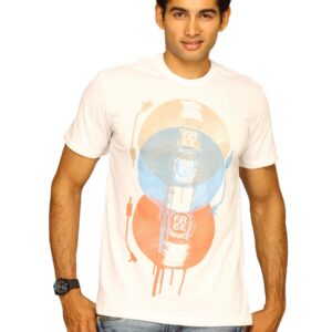 Free Authority Men's Melting 3 Colors Records White T-shirt