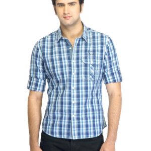 Scullers Men Check Blue Shirt