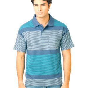 Classic Polo Men Stripes Blue Polo T-Shirt