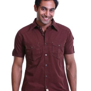 Basics Men Brown Slim Fit Shirt