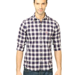 U.S. Polo Assn. Men Check Navy Blue Shirt
