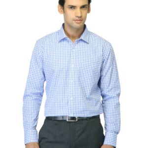 John Miller Men Check Blue Shirt