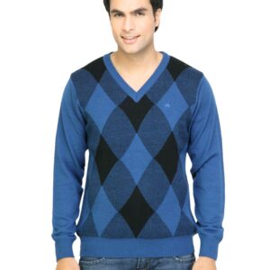Arrow Sport Men Check Blue Sweaters