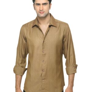 Fabindia Men Check Brown Shirt