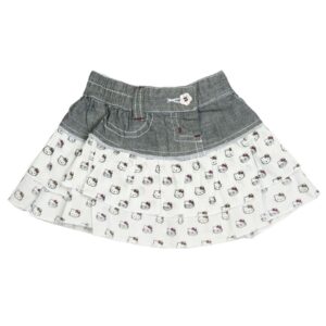 Doodle Kids Girl Printed Grey Skirt