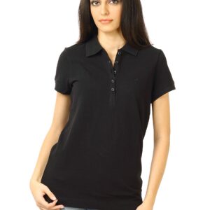United Colors of Benetton Women Black Polo T-shirt