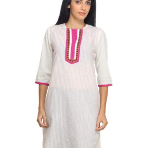 Mother Earth Women White Kurta