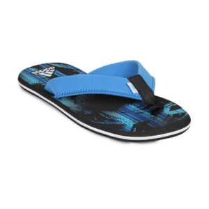 ADIDAS Men's Chewang Slides Black Blue Flip Flops