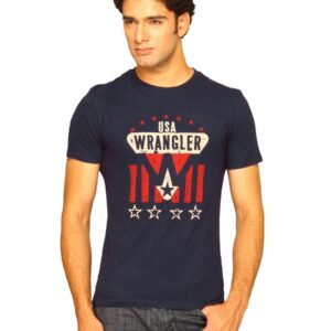 Wrangler Men's Star Flag Pring Navy T-shirt