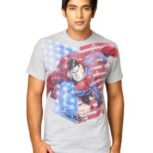 Superman Men's Superman USA Fly Grey Heather T-shirt