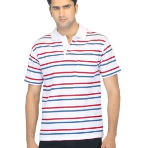 Classic Polo Men Striped White T-shirt
