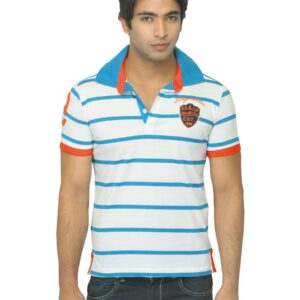 Status Quo Men Striped White T-shirt