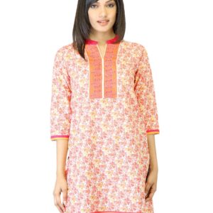 Folklore Women Orange Printed Kurta