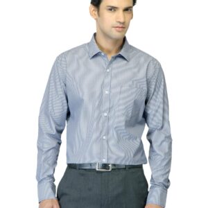 John Miller Men Striped Blue Shirt