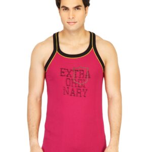 Facit Men Square Neck Red Innerwear Vest
